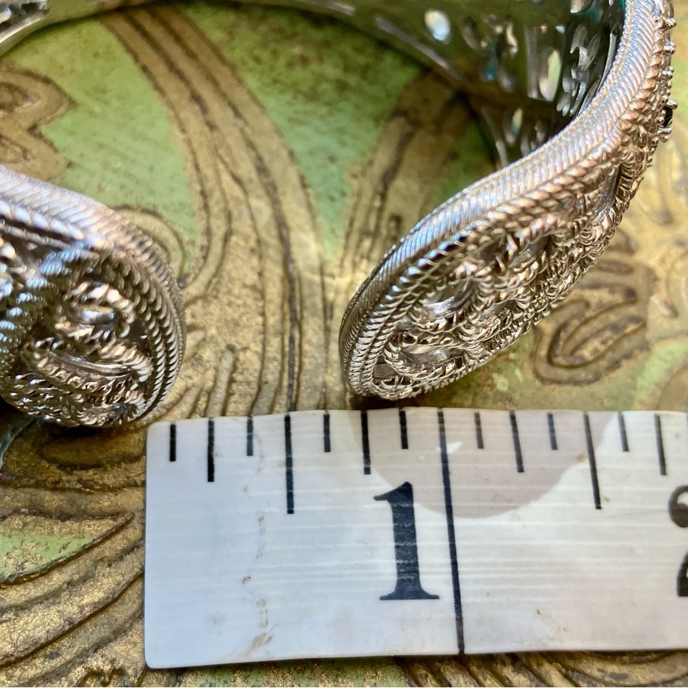 RARE 🔥 Judith Ripka 46.00 Cttw Multi Gemstone Sterling Silver Cuff Bracelet - Picture 11 of 17